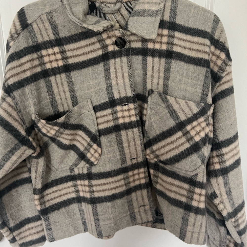 Ashley By 26 International Gray and Cream Teddy Jacket